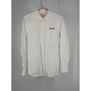 Sézane Londres Embroidered Button Down Women's 36 White Paris Shirt